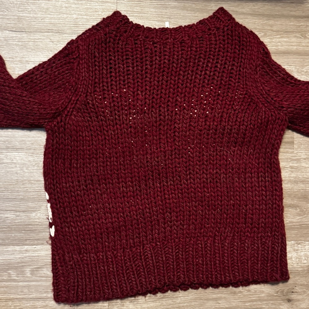 Free People Prancer and Dancer Sweater — Wine & Ivory - Picture 3 of 9